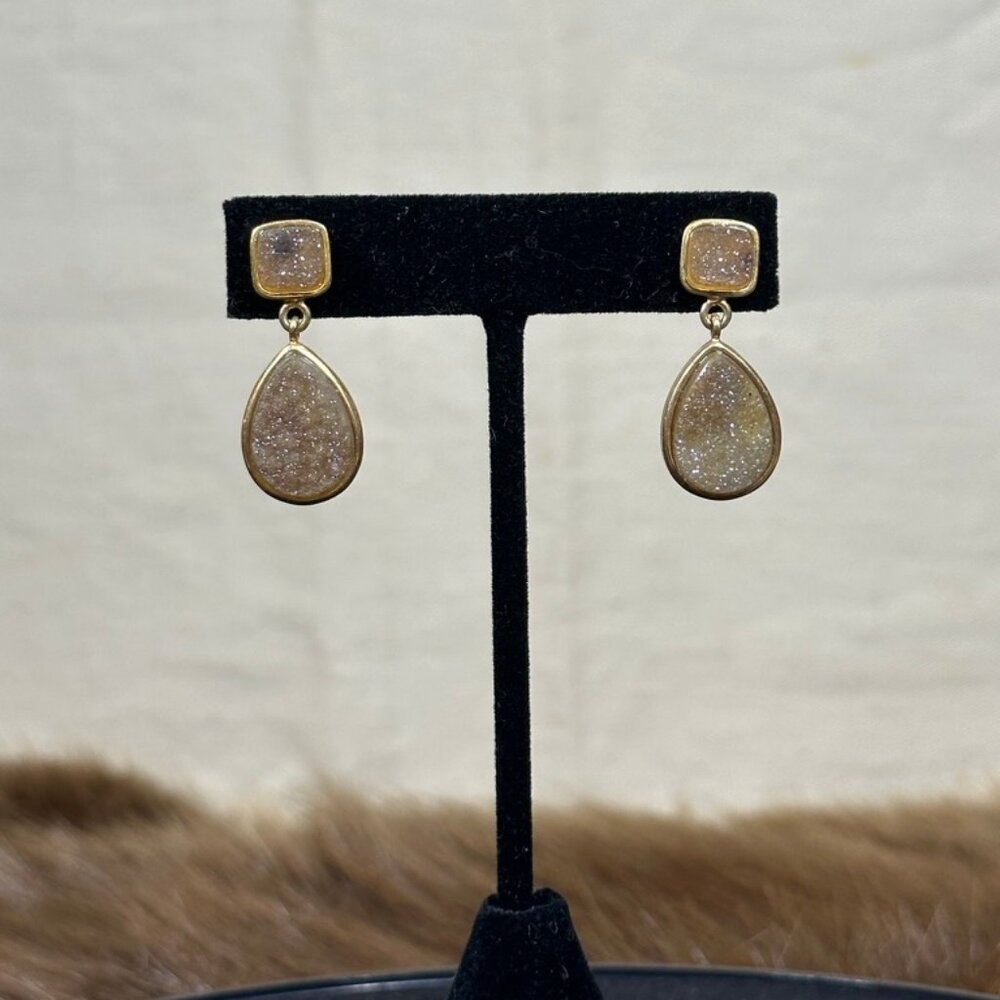 Marcia Moran Gold-Filled Druzy Teardrop Earrings